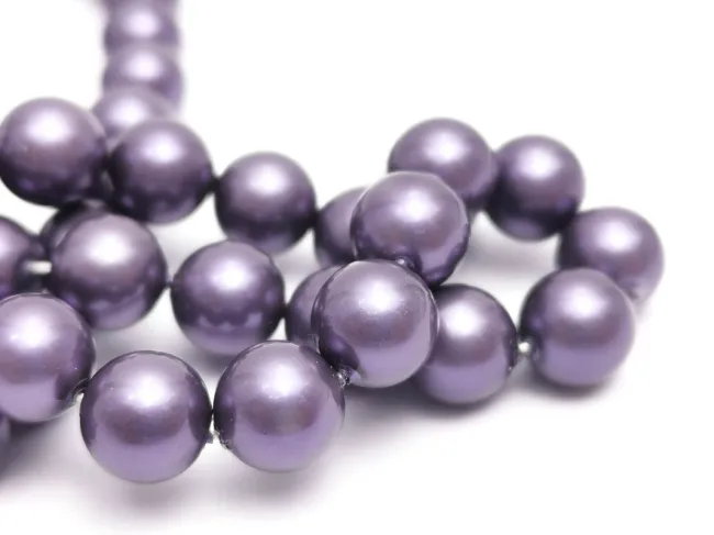 Sirag perle tip mallorca 8mm mov inchis
