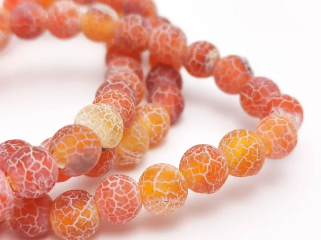 Sirag Agate frosted 6mm maro caramiziu