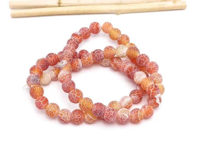 Sirag Agate frosted 6mm maro caramiziu