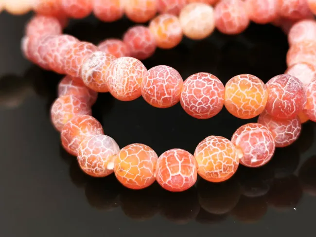 Sirag Agate frosted 6mm maro caramiziu