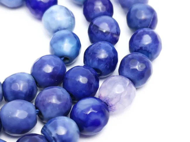 Sirag agate fatetat 6mm albastru mov