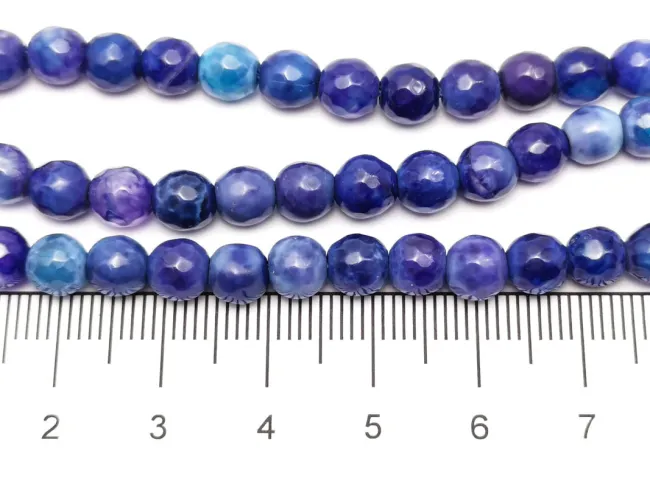 Sirag agate fatetat 6mm albastru mov