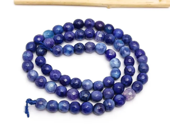 Sirag agate fatetat 6mm albastru mov