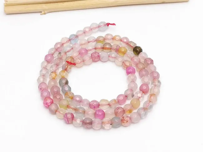 Sirag agate fatetat 4mm roz pal