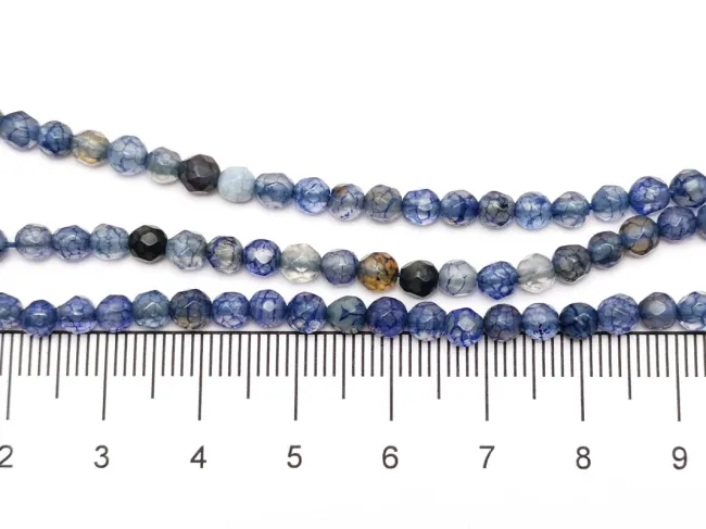 Sirag agate fatetat 4mm albastru denim