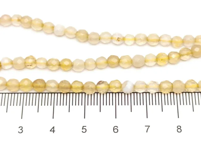 Sirag agate fatetat 4mm galben ocru