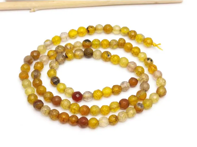 Sirag agate fatetat 4mm galben miere