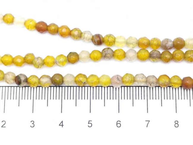 Sirag agate fatetat 4mm galben miere
