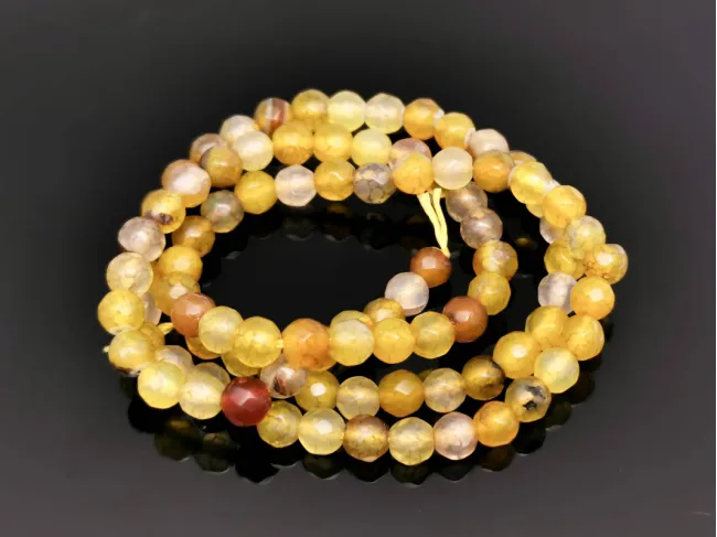 Sirag agate fatetat 4mm galben miere