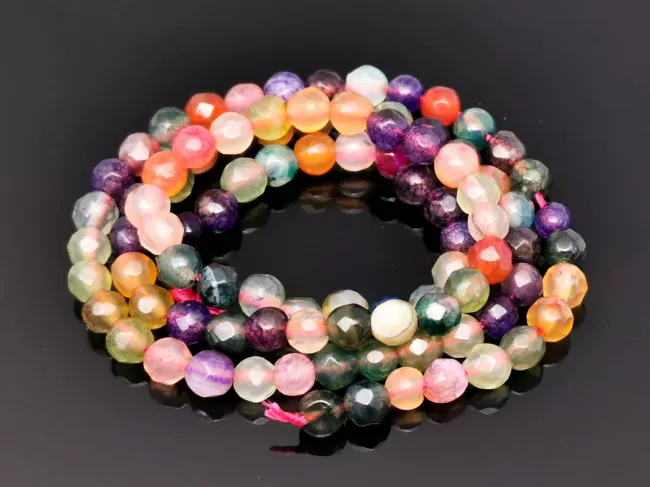 Sirag agate fatetat 4mm mix multicolor
