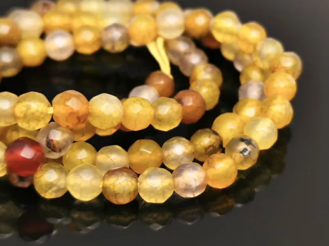 Sirag agate fatetat 4mm galben miere