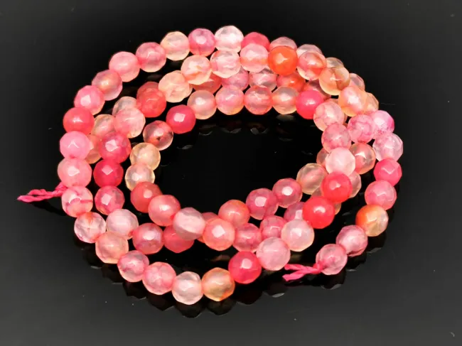 Sirag agate fatetat 4mm roz