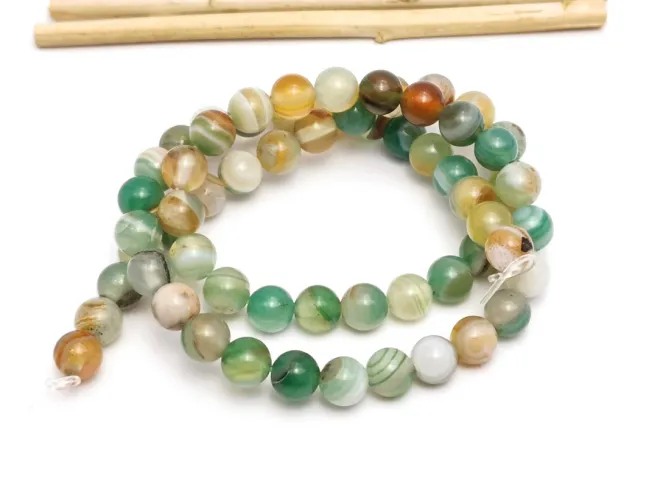 Sirag agate striped 6mm verde