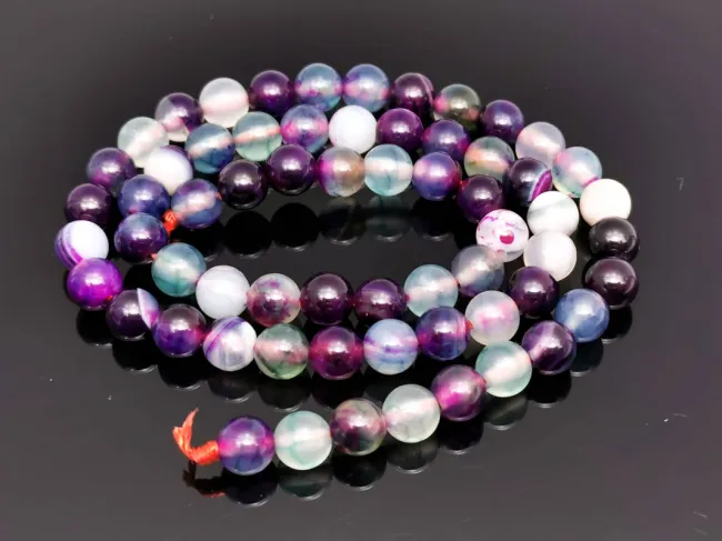 Sirag agate striped 6mm mov verde