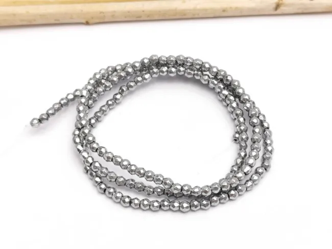 Sirag hematit fatetat 2mm argintiu deschis