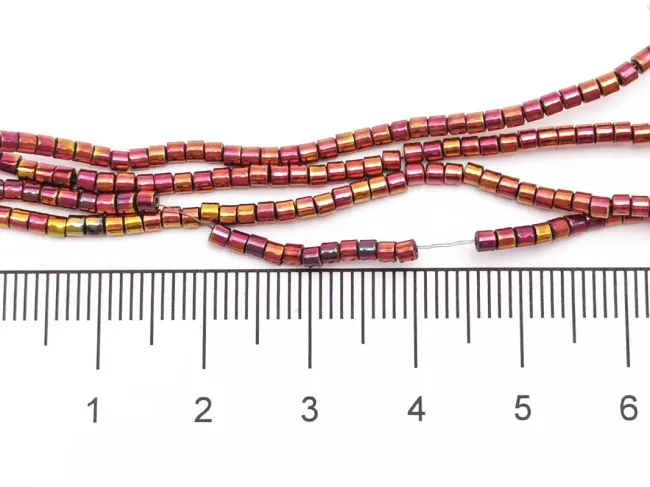 Sirag hematit tub 2x2mm burgundy