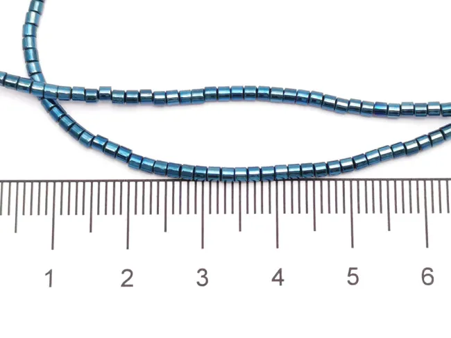 Sirag hematit tub 2x2mm albastru