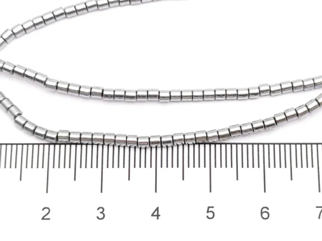 Sirag hematit tub 2x2mm argintiu deschis
