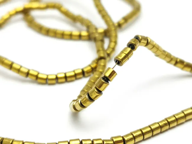 Sirag hematit tub 2x2mm auriu