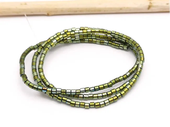 Sirag hematit tub 2x2mm iris verde