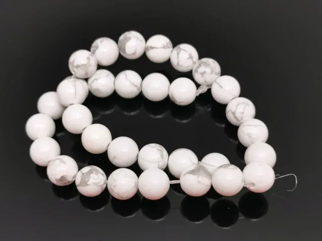 Sirag scurt howlit natural 6mm alb