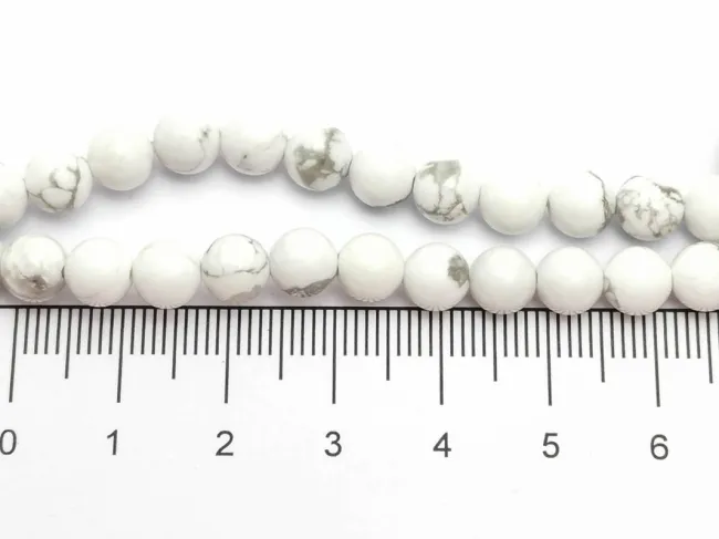 Sirag scurt howlit natural 6mm alb