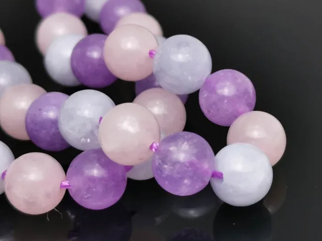 Sirag mix de Ametist, Cuart si Aquamarin sfere 6mm