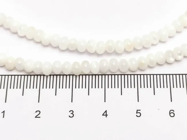 Sirag sidef rondele 4x3mm alb