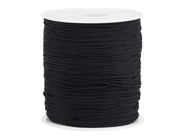 Rola snur nylon pentru bratari grosime 1mm negru (300m)