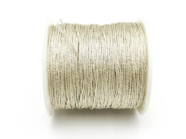 Snur metalic poliester impletit pentru broderie 0.80mm argintiu (25m)