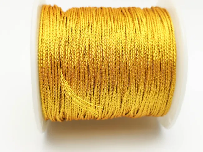 Snur metalic poliester impletit pentru broderie 0.80mm auriu (25m)
