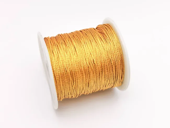 Snur metalic poliester impletit pentru broderie 0.80mm auriu (25m)