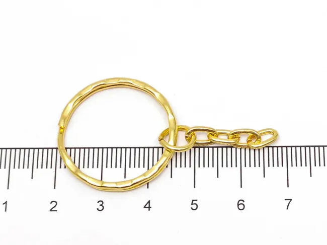 Inel breloc auriu cu lant 25x2mm