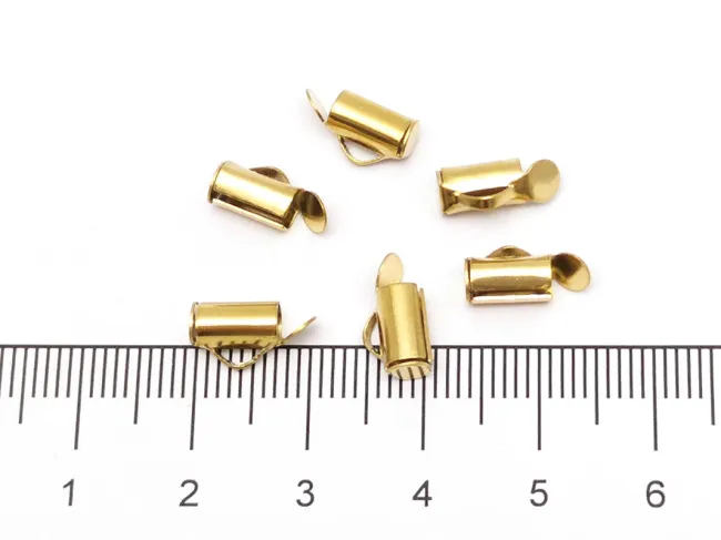 Capat miyuki/toho slide tube otel inoxidabil 304 - 8x6x4mm auriu (2buc)