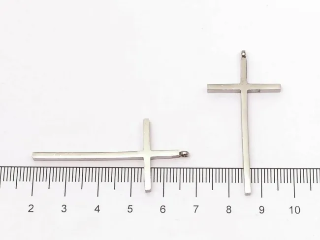 Charm otel inoxidabil 304 cruce 47x22.5x3mm