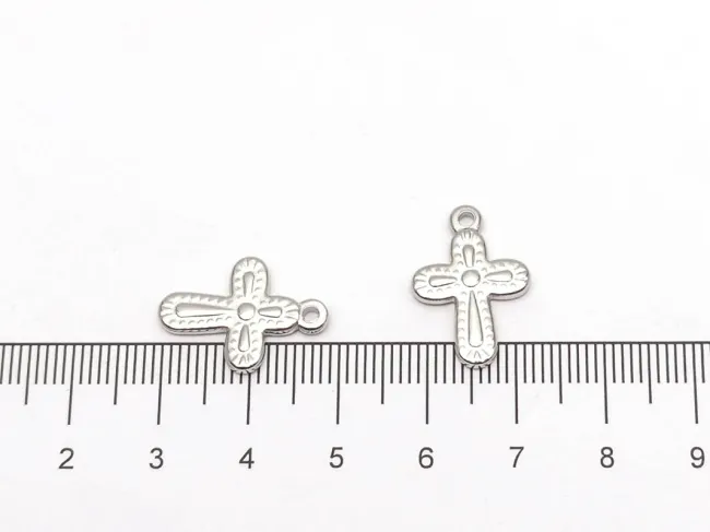 Charm otel inoxidabil 304 cruce 19x13.5x3mm