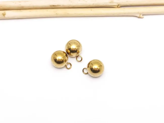 Charm otel inoxidabil 304 auriu placat IP biluta 11x8mm