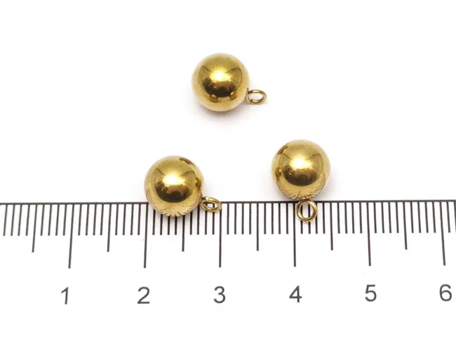 Charm otel inoxidabil 304 auriu placat IP biluta 11x8mm