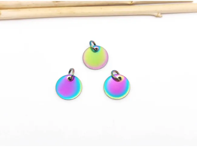 Charm otel inoxidabil 304 multicolor placat IP banut 10x1mm