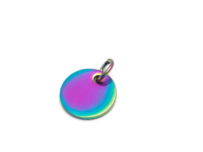 Charm otel inoxidabil 304 multicolor placat IP banut 10x1mm