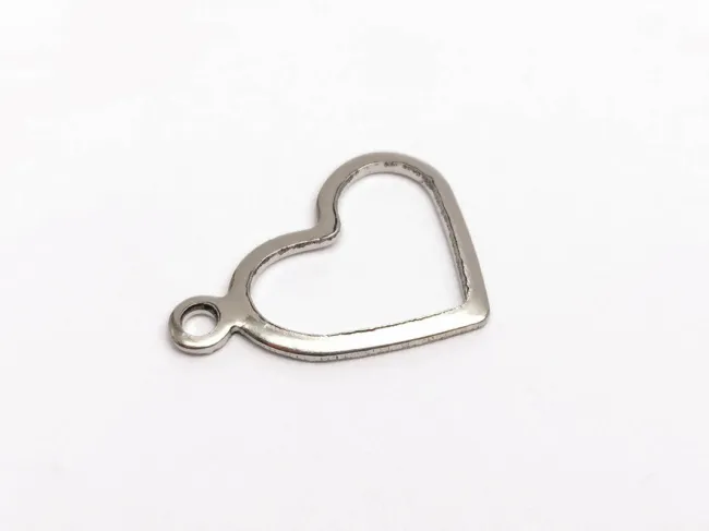Charm otel inoxidabil 304 inima 14x10x1mm