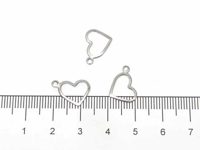 Charm otel inoxidabil 304 inima 14x10x1mm