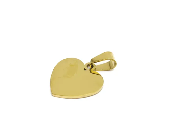 Charm otel inoxidabil 304 auriu placat IP inima 17x16x1.2mm