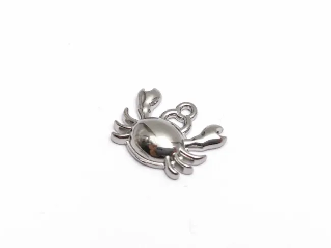 Charm otel inoxidabil 304 crab 13.5x10.5x3mm