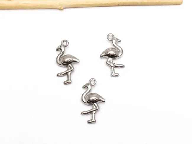 Charm otel inoxidabil 304 flamingo 18.5x10x4mm