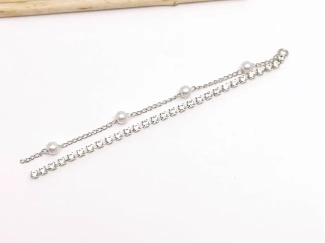 Charm cubic zirconia 92x5x4mm argintiu