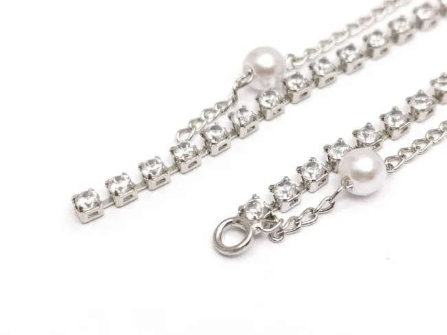 Charm cubic zirconia 92x5x4mm argintiu