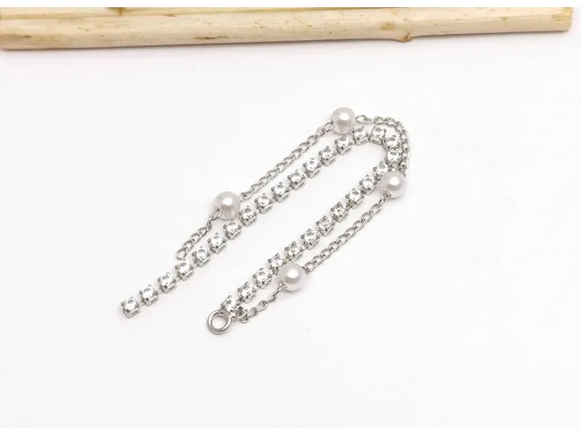 Charm cubic zirconia 92x5x4mm argintiu