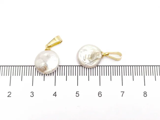 Pandantiv perle de cultura 16~14x11~10mm auriu