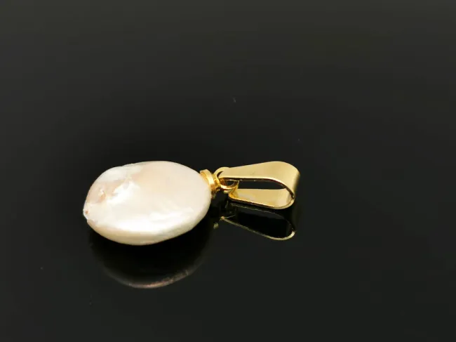 Pandantiv perle de cultura 16~14x11~10mm auriu